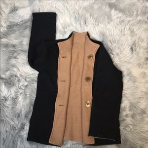 NWOT 100% wool Reversible jacket/ coat black brown